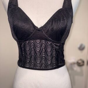 Gilly Hicks Black Lace Longline Bra